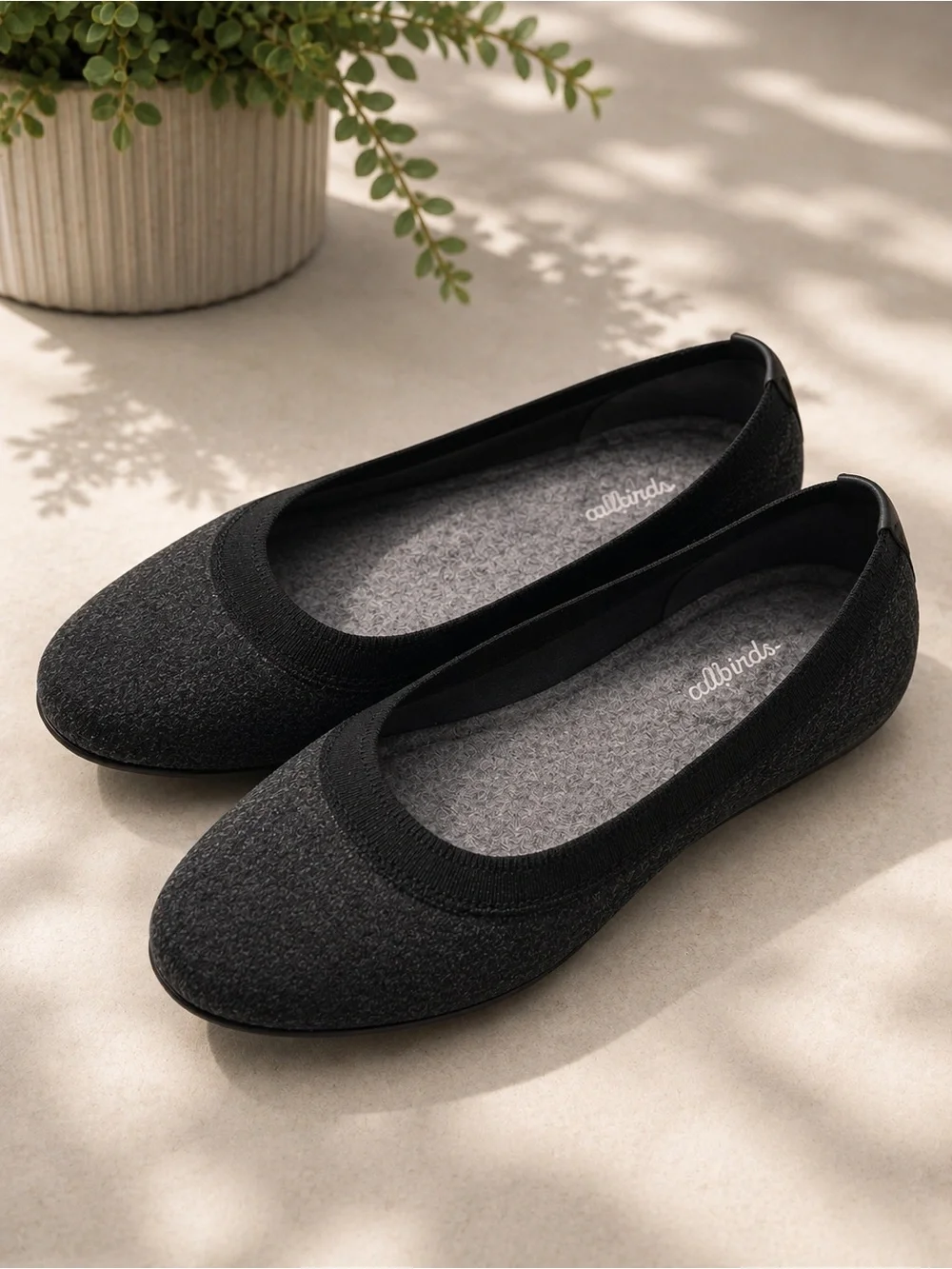 ALLBIRDS Wool Breezers Natural Black Charcoal Ballet Flats Women’s Size 11